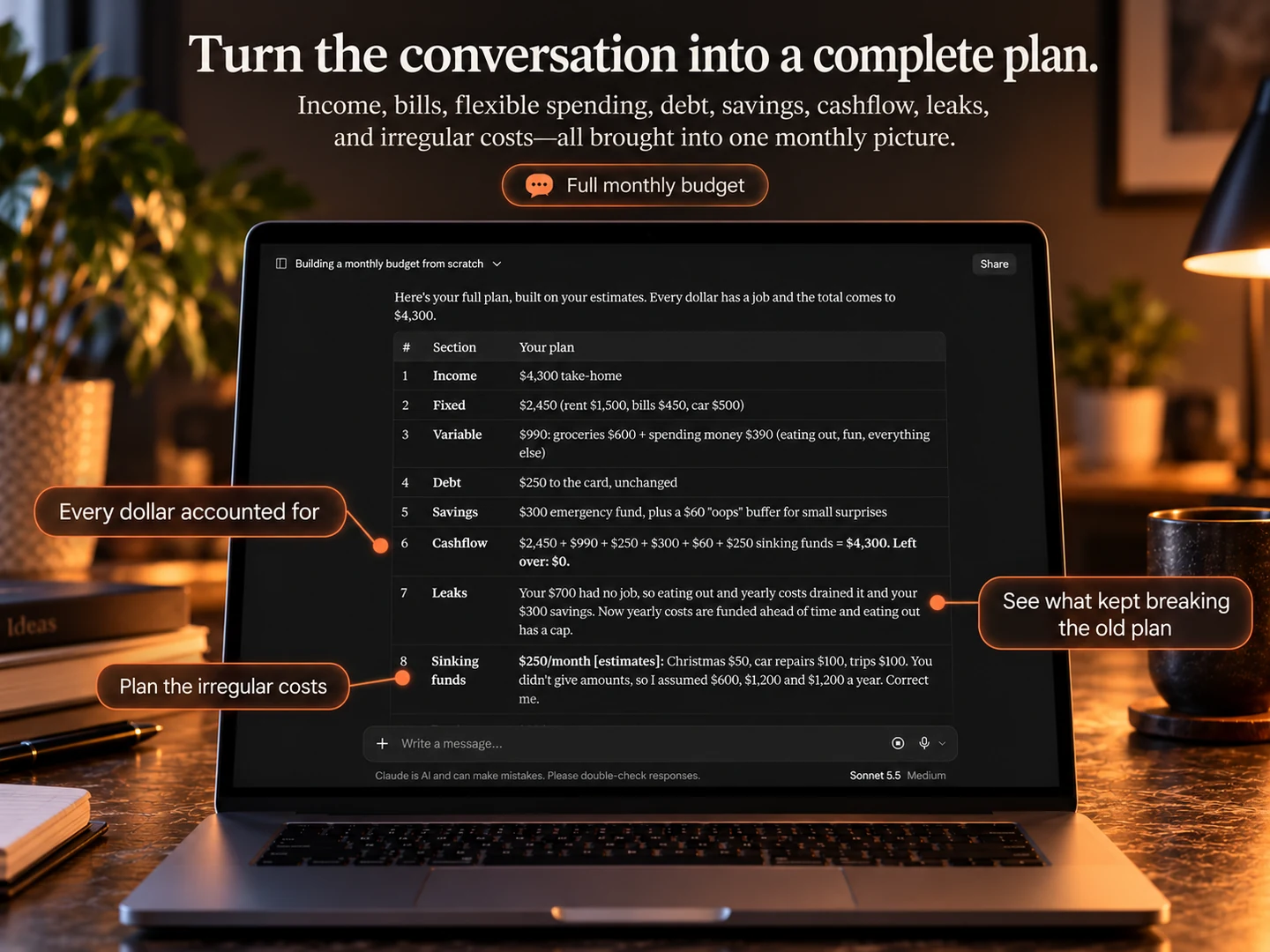 Budget Plan Agent budgeting workflow preview