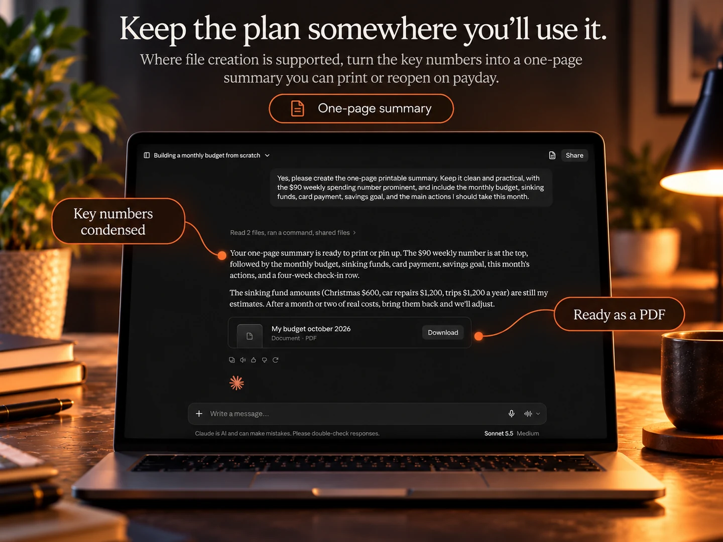 Budget Plan Agent budgeting workflow preview